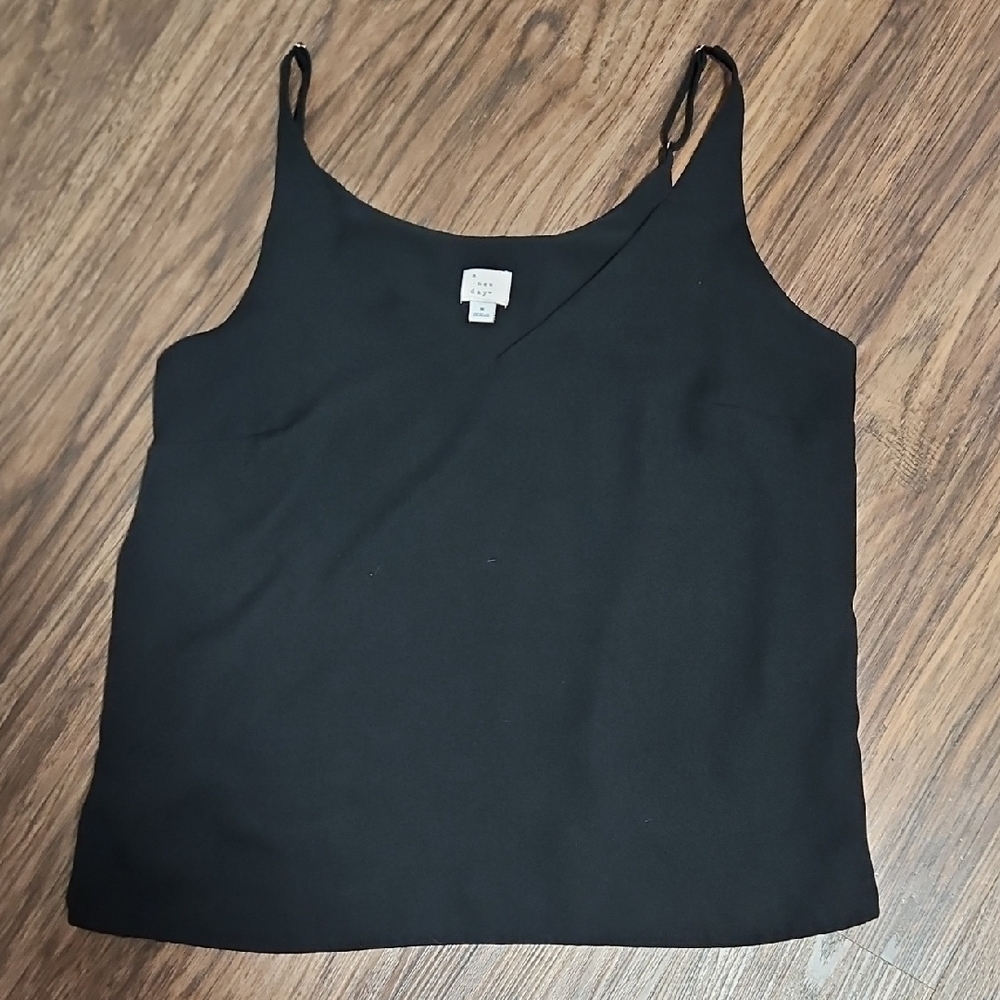 A New Day Black Chiffon Cami Women's Medium Adjustable Straps